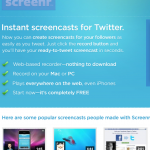 Screener, captura instantánea de pantalla para Twitter
